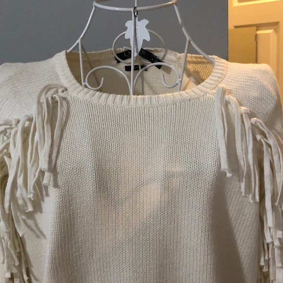 Ralph Lauren Cream Sweater with Fringe - Picture 4 of 5